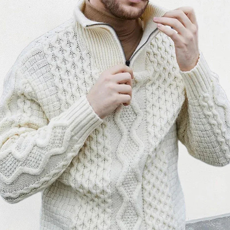 Liam | Stijlvolle Gebreide Heren Trui met Rits voor Comfort en Warmte 4