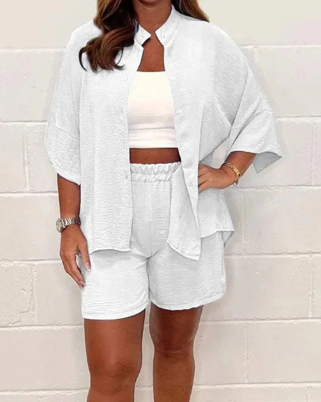 Lichtgewicht Zomerset voor Dames – Ademend Katoenen Top en Broek, Casual en Comfortabel, Verkrijgbaar in Diverse Maten 0