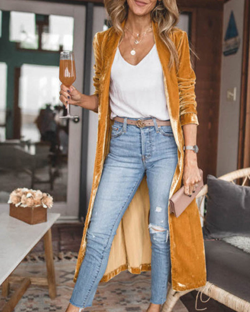 Lotte | Luxe Lange Winterjas Dames van Fluweel voor Elegante Styling 0