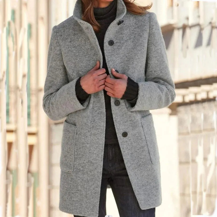 Lotte | Stijlvolle Lange Wollen Jas Dames voor Winter en Elegante Gelegenheden 0