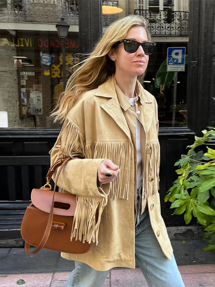 Lotte | Trendy Suède Franjejas voor Dames met Boho-Chic Stijl 1