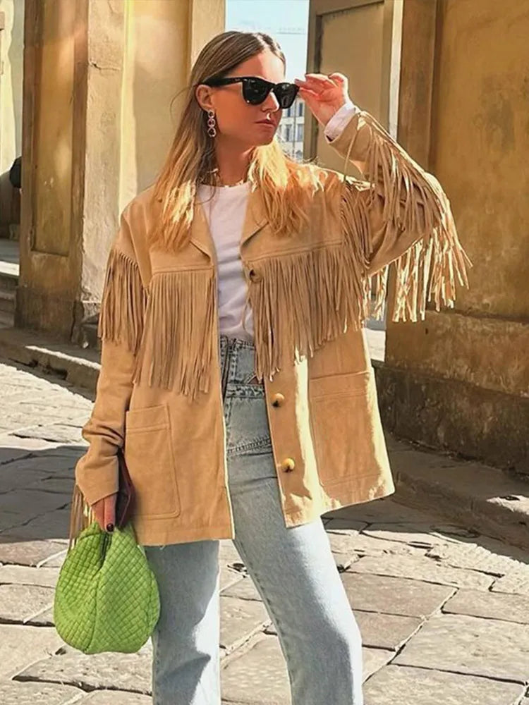 Lotte | Trendy Suède Franjejas voor Dames met Boho-Chic Stijl 2