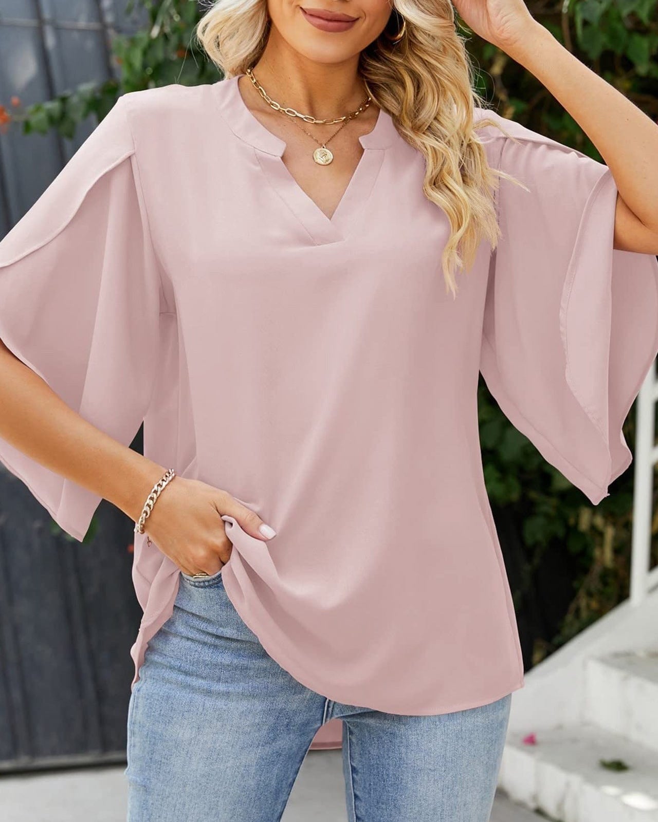 Sophie | Dames Blouse Korte Mouw | Witte Dames Blouse | Dames Blouse-1