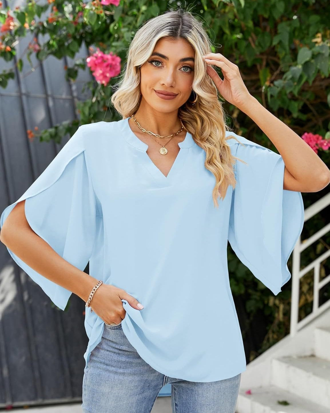 Sophie | Dames Blouse Korte Mouw | Witte Dames Blouse | Dames Blouse-6