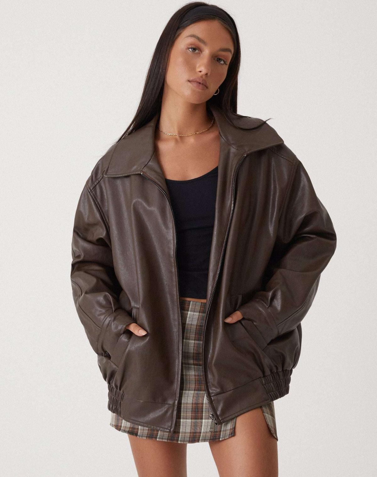 Sophia | Modieuze Leren Damesjas voor de Winter met Oversized Pasvorm 0