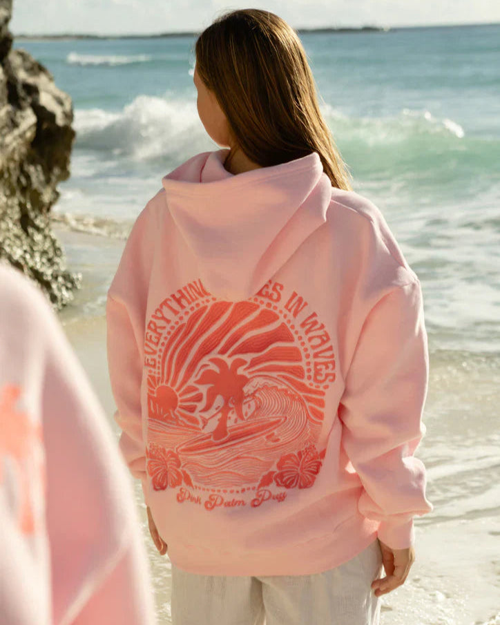 Sophie | Trendy Oversized Hoodie Dames met Tropische Rugprint 1