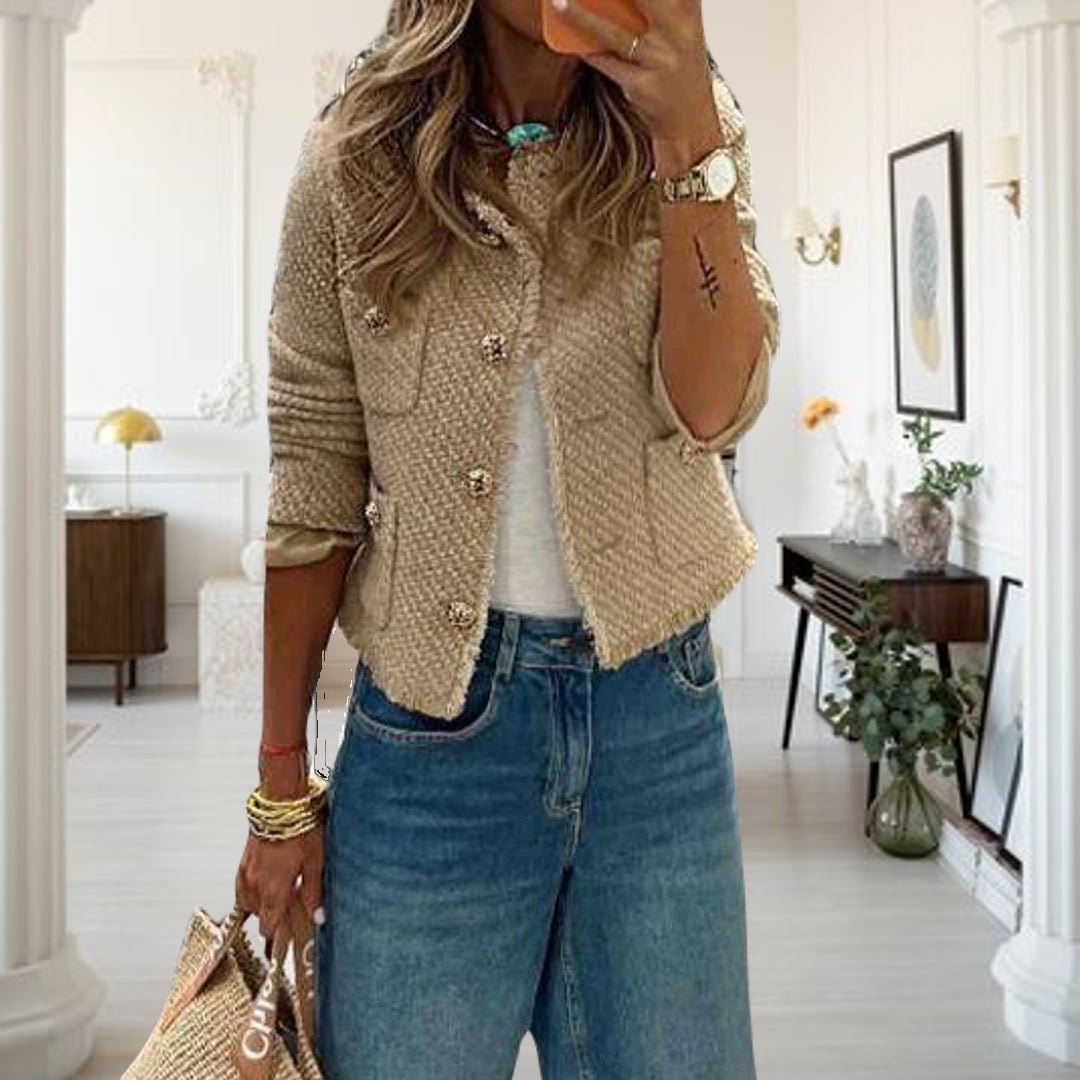 Laya | Gestructureerde damesblazer met luxe knopen en elegante afwerking voor elke gelegenheid